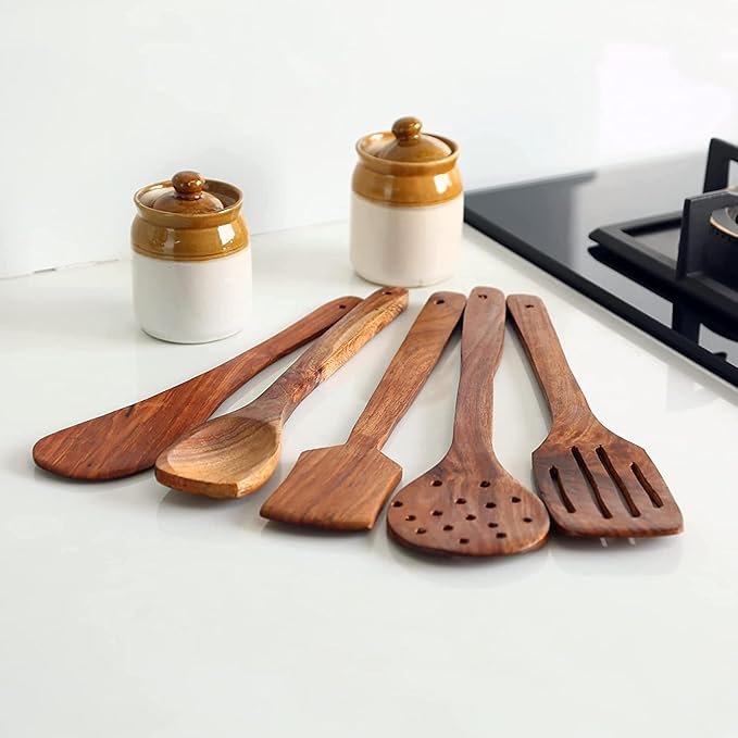 CRAFTARENA Wooden Spoon Set of 5