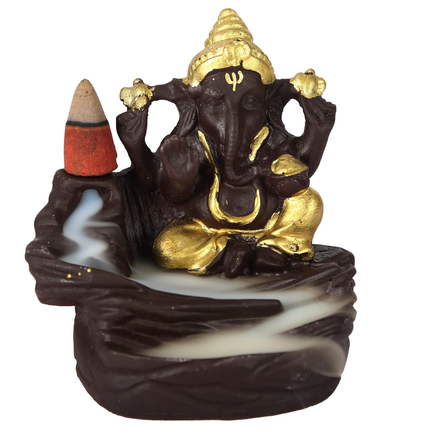 CRAFTARENA Lord Bal Ganesha Cone Incense (Golden)