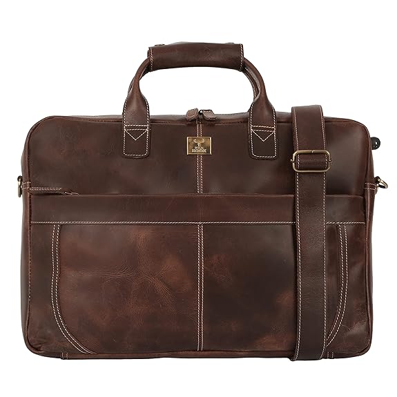 WILD HOOK Full Grain Leather Briefcases for Men