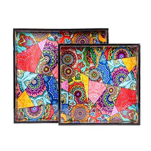 CRAFTARENA Multicolored Trays Set of 2