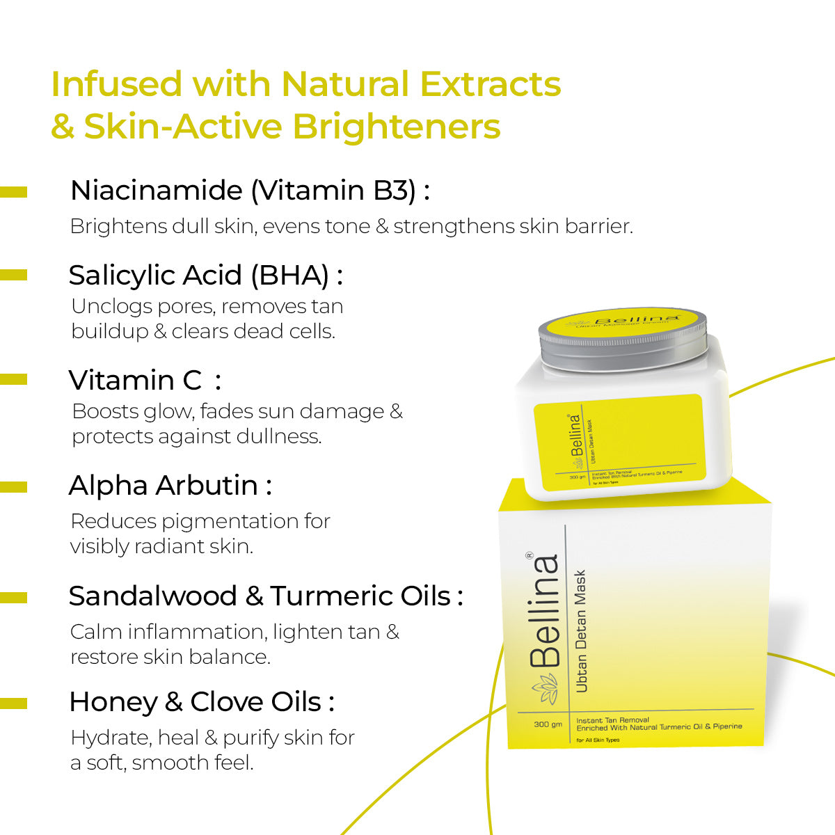 Bellina Ubtan Detan Mask with Natural Extracts