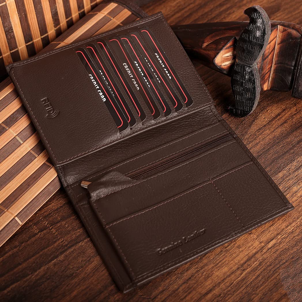 Wild Hook Tri-fold Wallet Black Brown | Slim Leather Wallet