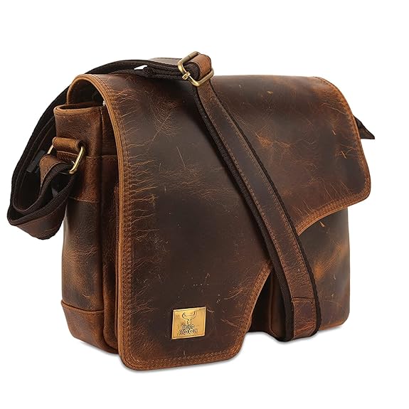 WILD HOOK Genuine Leather Messenger Bag