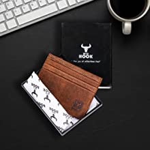 Wild Hook Men & Women Premium Leather Slim Minimalist Wallet