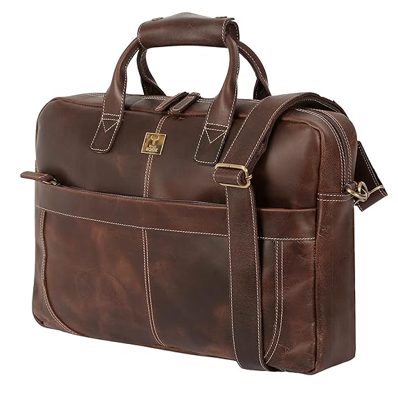 WILD HOOK Full Grain Leather Briefcases for Men