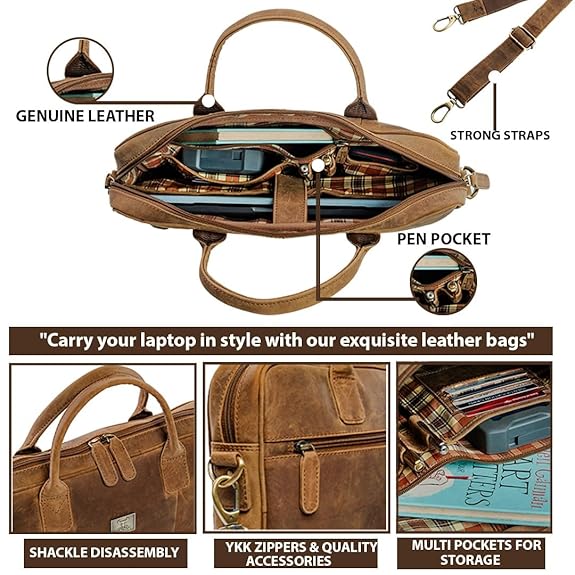 WILD HOOK Full Grain Leather Briefcases