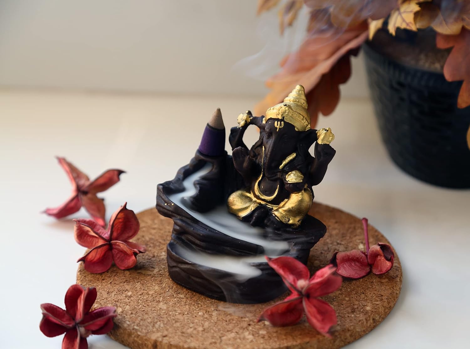 CRAFTARENA Lord Bal Ganesha Cone Incense (Golden)