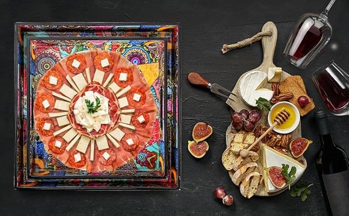 CRAFTARENA Multicolored Trays Set of 2