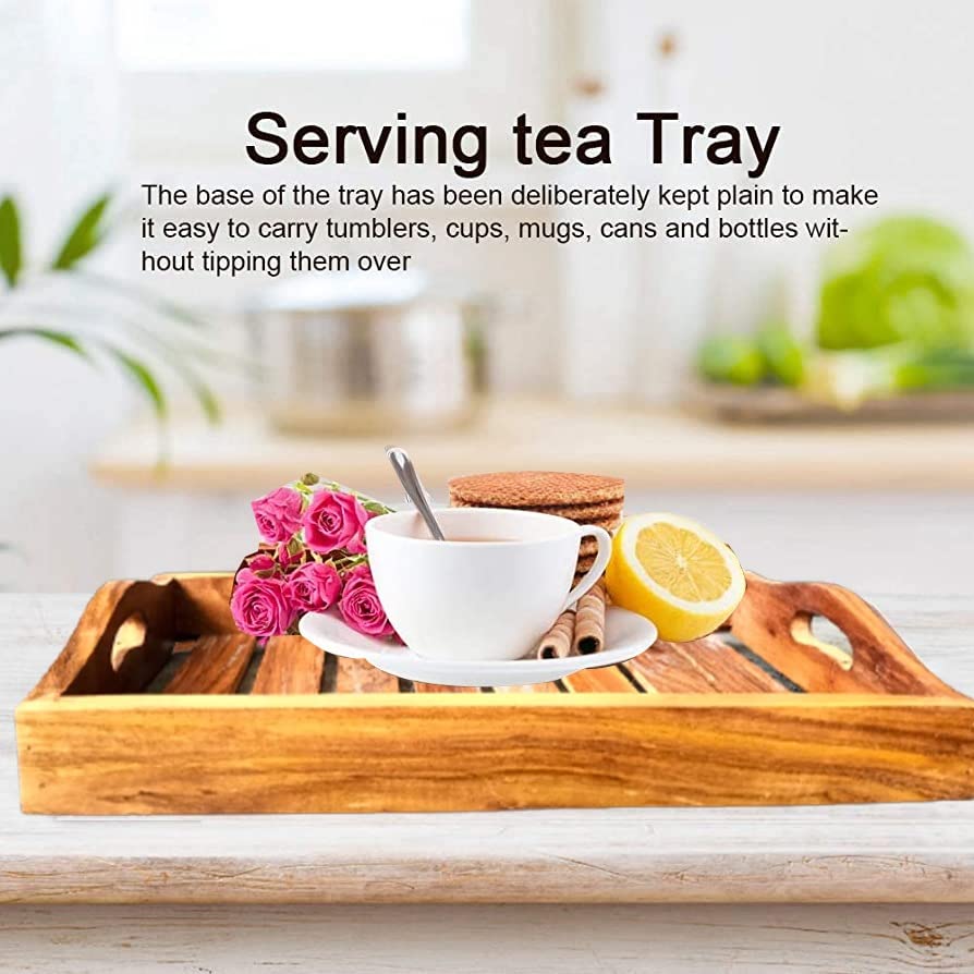 CRAFTARENA Handmade Wooden Multipurpose Serving Tray