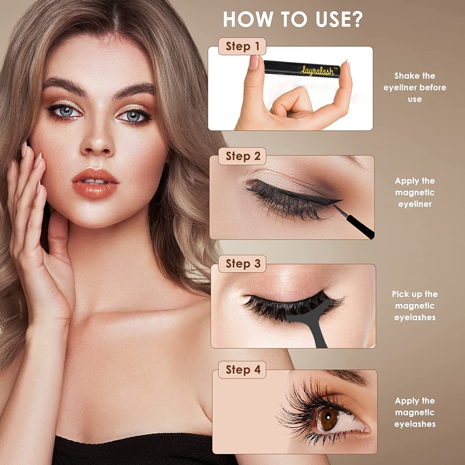 Layralash Magnetic Liquid  Eyeliner - Black