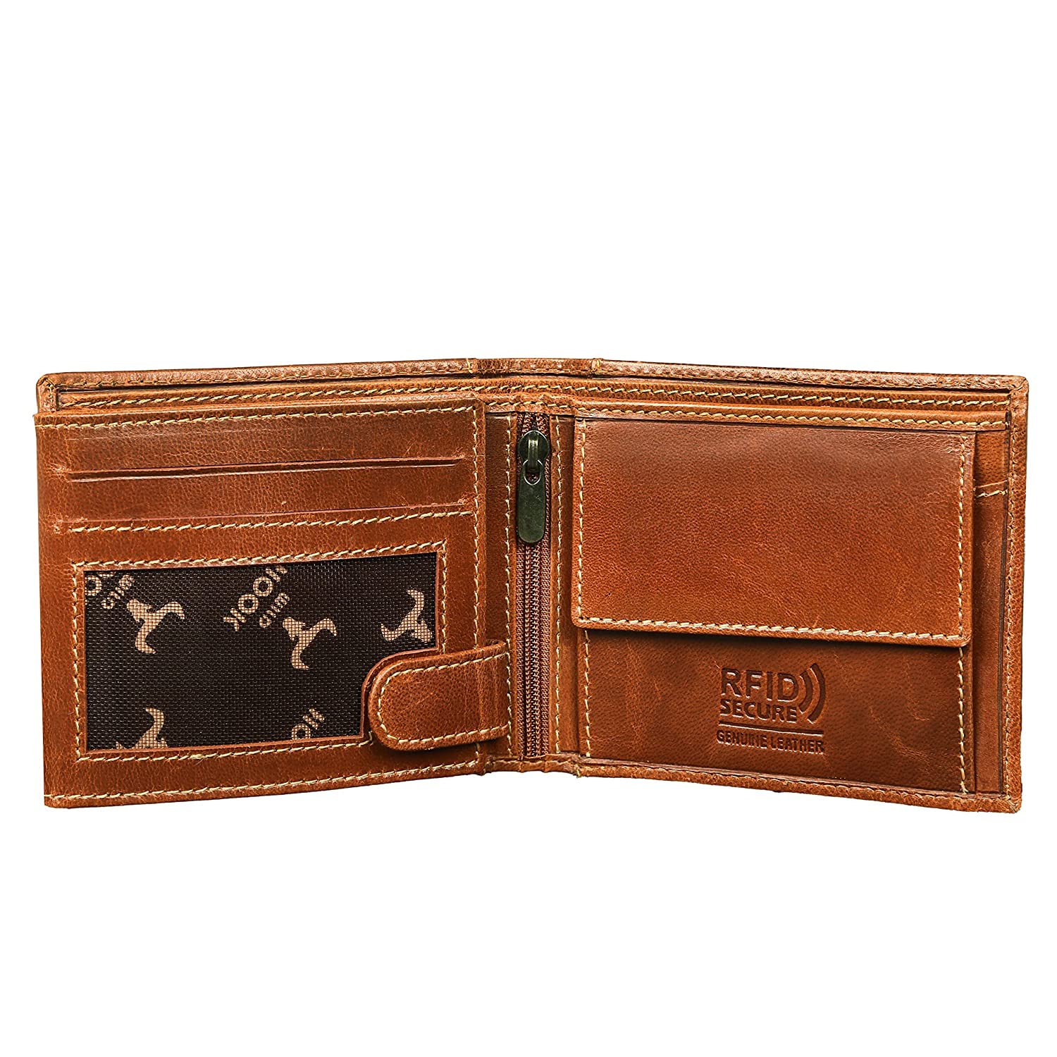 Wild Hook Men's Top Grain Real Genuine Leather Wallet with RFID Protection