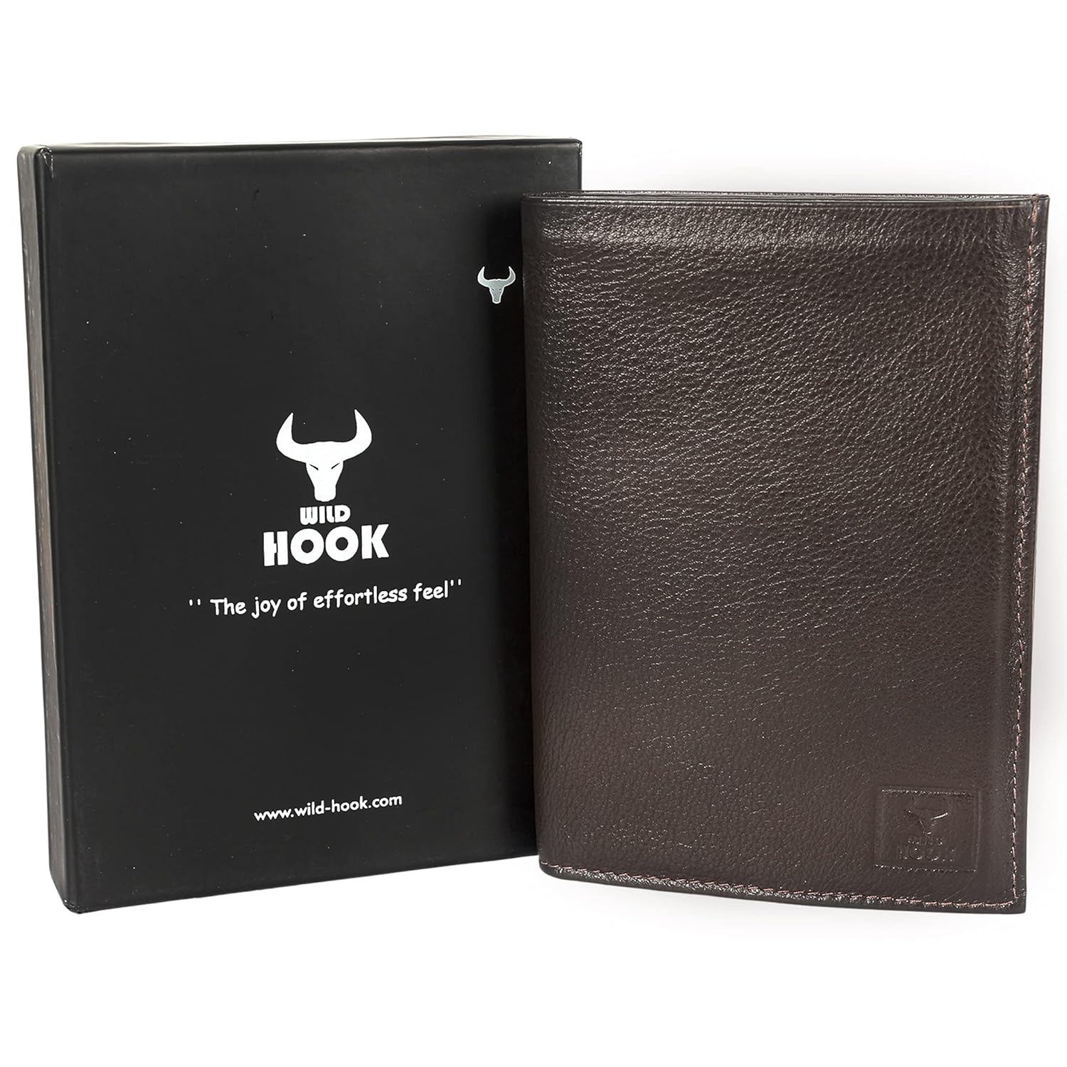 Wild Hook Tri-fold Wallet Black Brown | Slim Leather Wallet