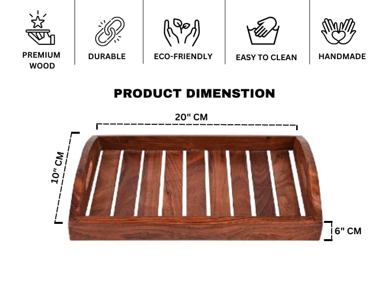 CRAFTARENA Handmade Wooden Multipurpose Serving Tray