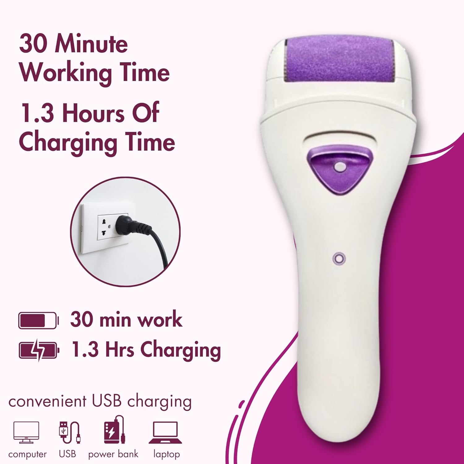 CRAFTARENA Rechargeable Electric Callus Remover for Feet