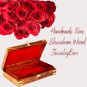 CRAFTARENA Multipurpose Handcrafted Sheesham Wooden Jewellery/Vanity Box