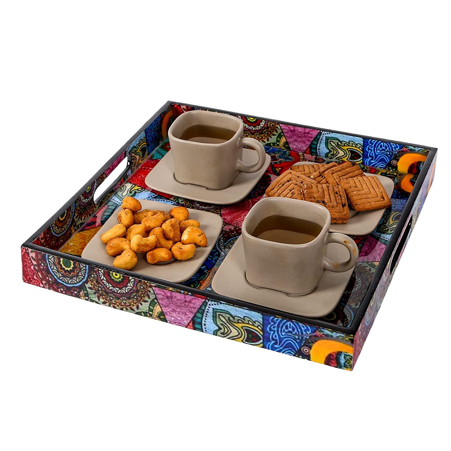 CRAFTARENA Multicolored Trays Set of 2