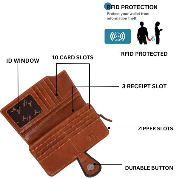 Wild Hook Genuine Leather Wallet for Women