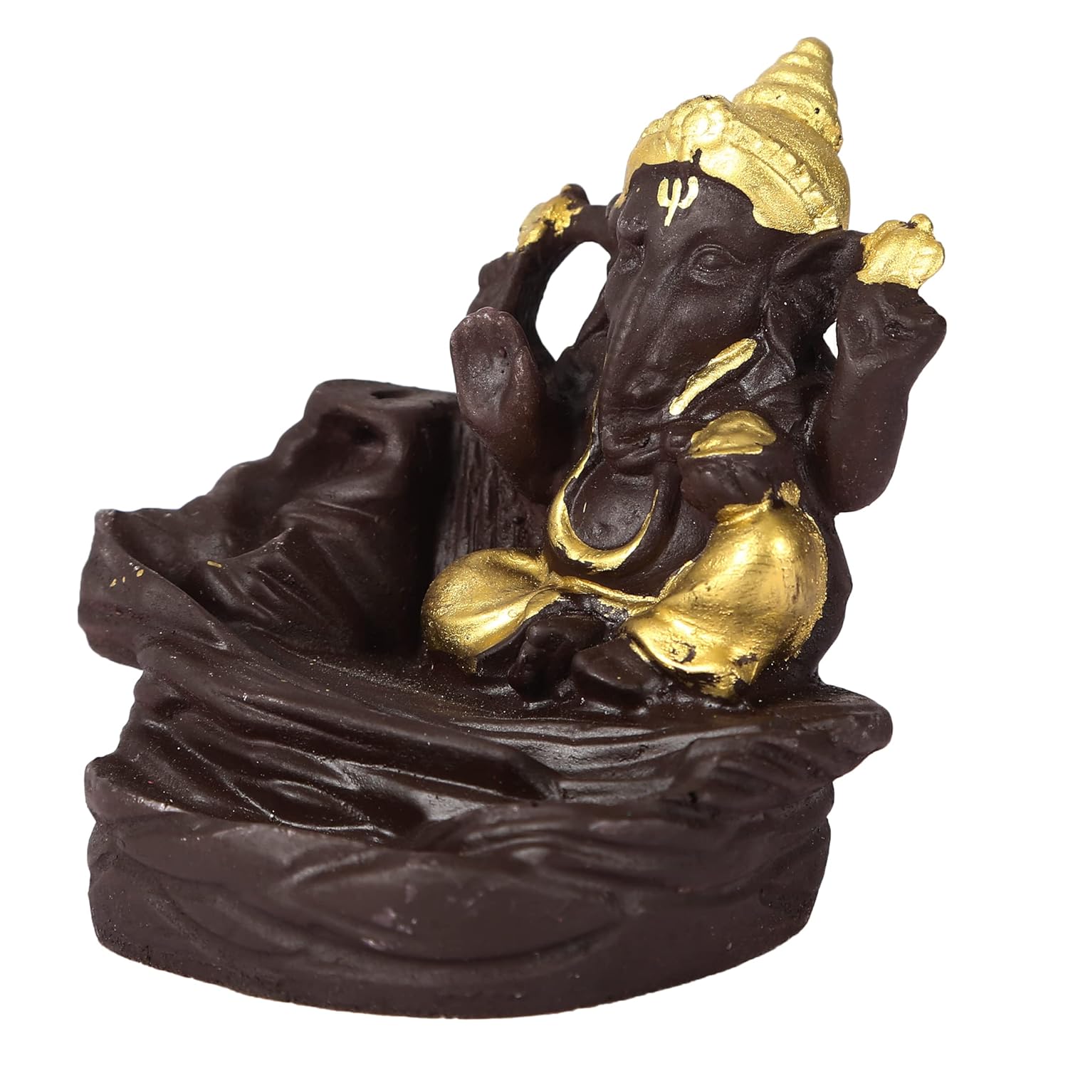 CRAFTARENA Lord Bal Ganesha Cone Incense (Golden)