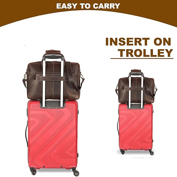 WILD HOOK Full Grain Leather Briefcases for Men