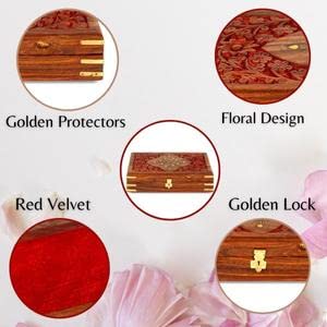 CRAFTARENA Multipurpose Handcrafted Sheesham Wooden Jewellery/Vanity Box