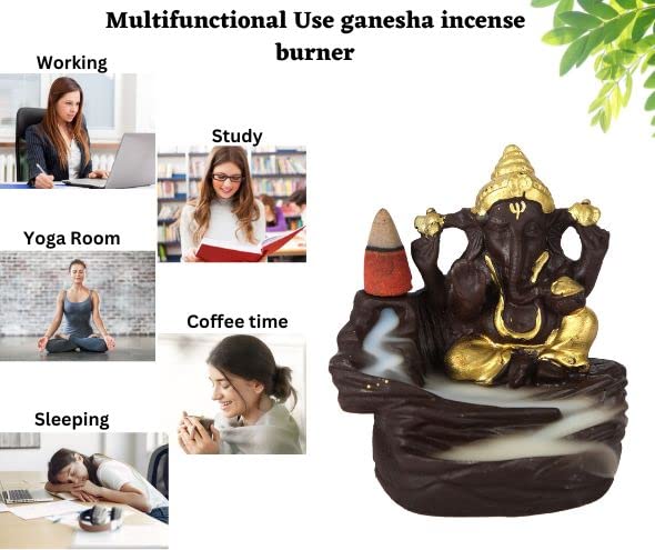 CRAFTARENA Lord Bal Ganesha Cone Incense (Golden)