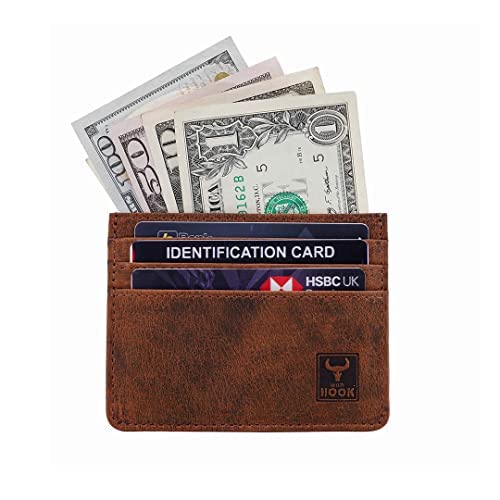 Wild Hook Men & Women Premium Leather Slim Minimalist Wallet