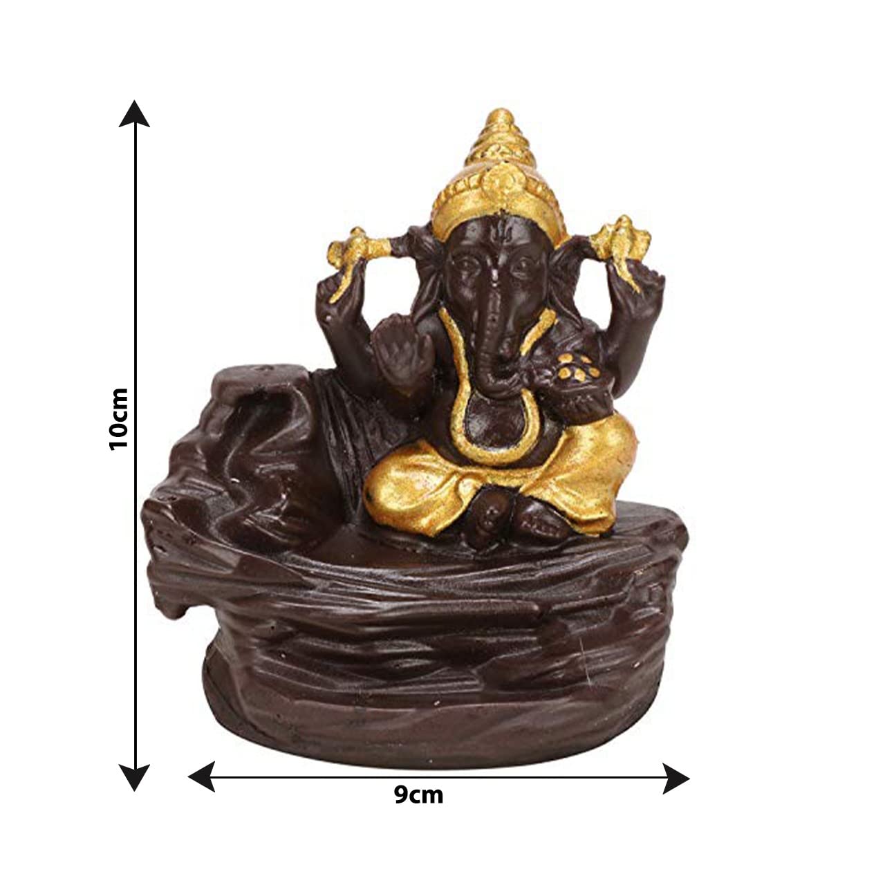 CRAFTARENA Lord Bal Ganesha Cone Incense (Golden)