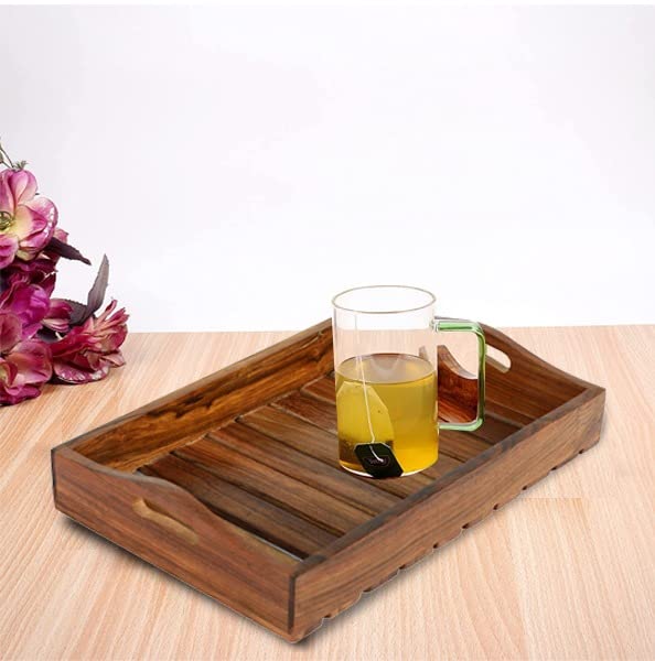 CRAFTARENA Handmade Wooden Multipurpose Serving Tray