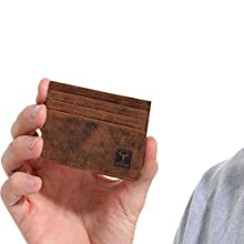 Wild Hook Men & Women Premium Leather Slim Minimalist Wallet