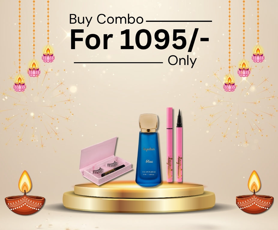 Pink Kit + Magnetic Eyeliner Pen + Blue Perfume Combo Set