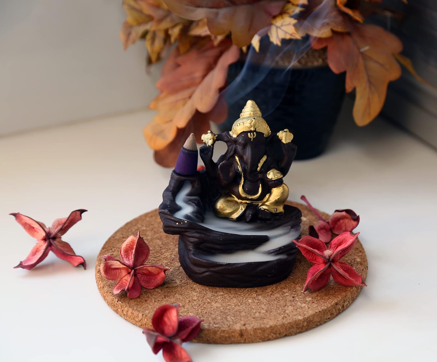 CRAFTARENA Lord Bal Ganesha Cone Incense (Golden)