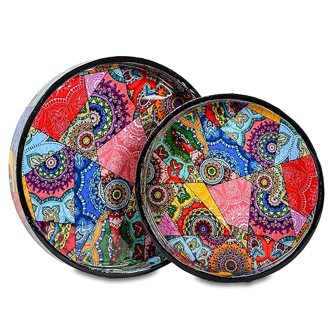 CRAFTARENA Multicolored Trays Set of 2